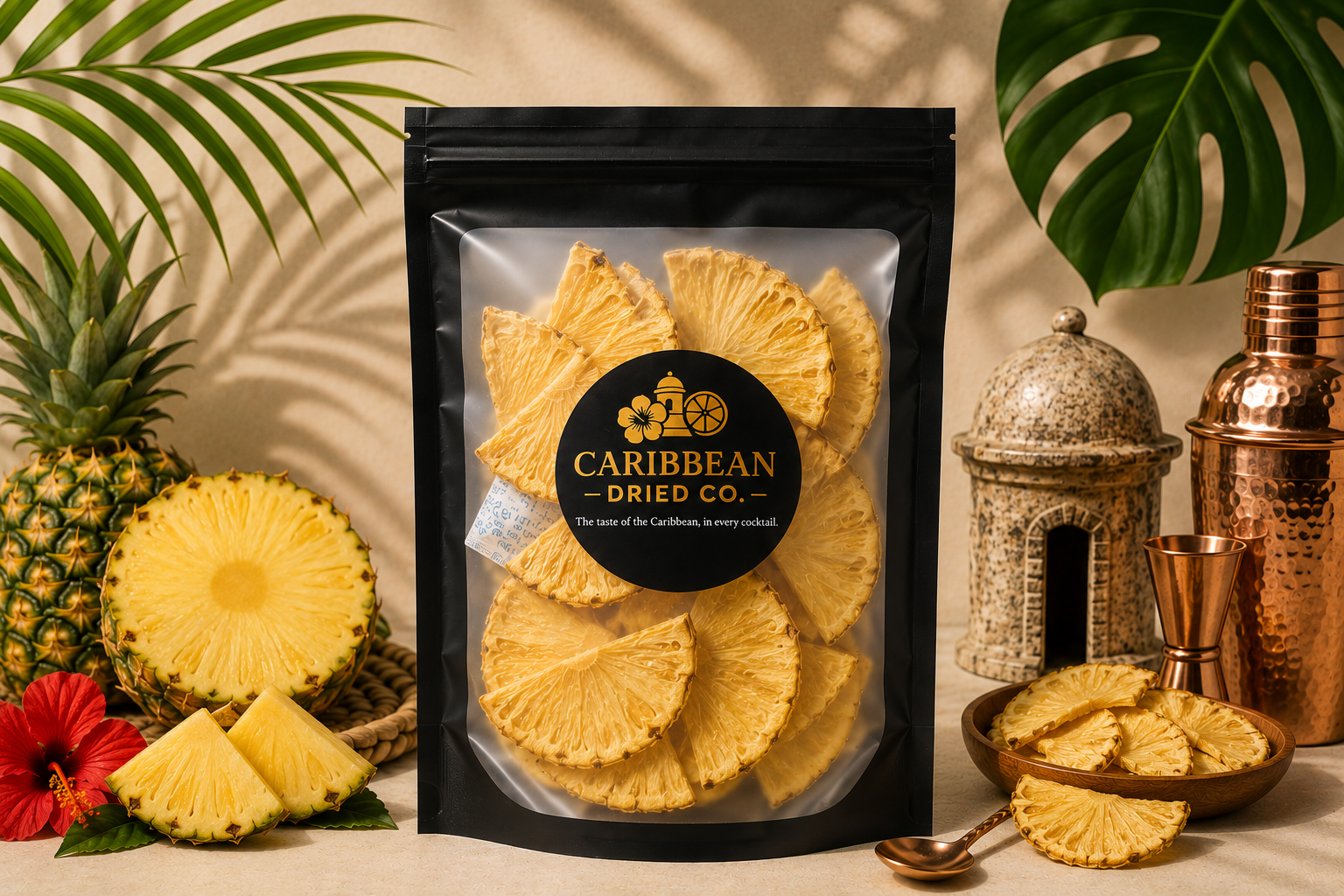 Empaque de piña deshidratada Caribbean Dried Co.